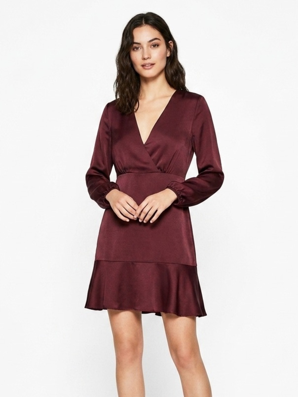 [Zara] Classic Maroon Satin Dress